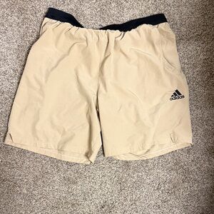 Adidas Men's Beige Athletic Shorts